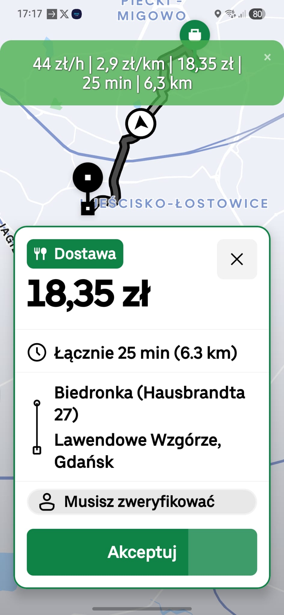 OrderPilot — zielona belka, 44 zł/h